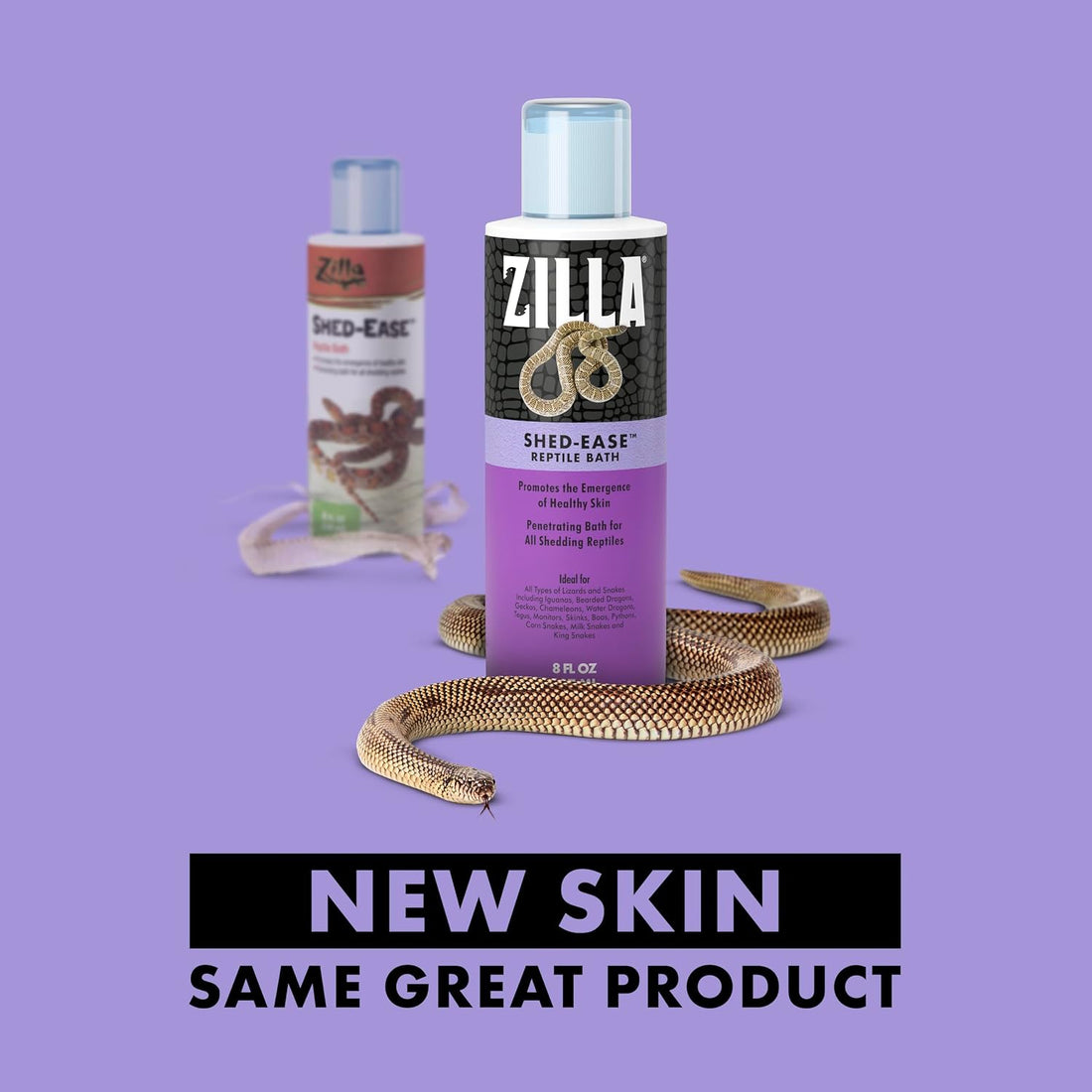 Zilla Shed-Ease Reptile Bath for Ball Python and Lizards, 8 Ounces