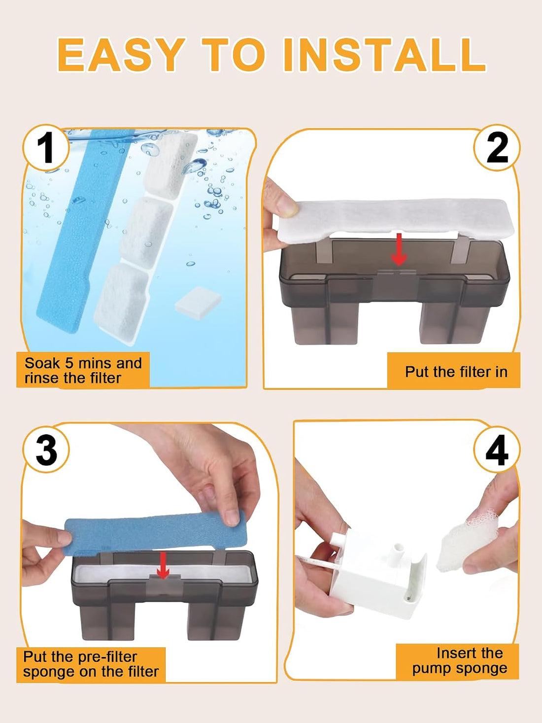 SIBAYS Dog Water Fountain Filter Replacement
