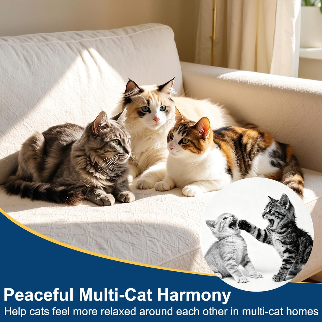 Cat Calming Pheromone Diffuser, Pheromone Plug-In for Stress Relief