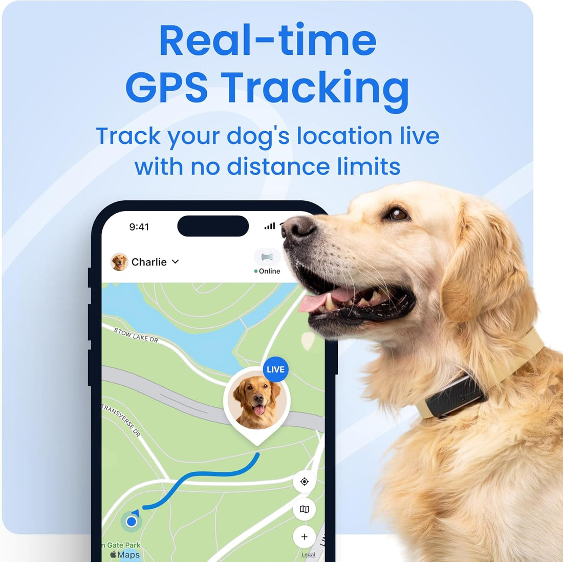 Tractive Smart Dog GPS Tracker | Live Pet Tracker with Virtual Fence