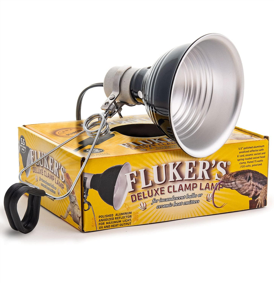 Fluker's Repta-Clamp Lamp, Heavy Duty Clamp Light For Reptile Tanks