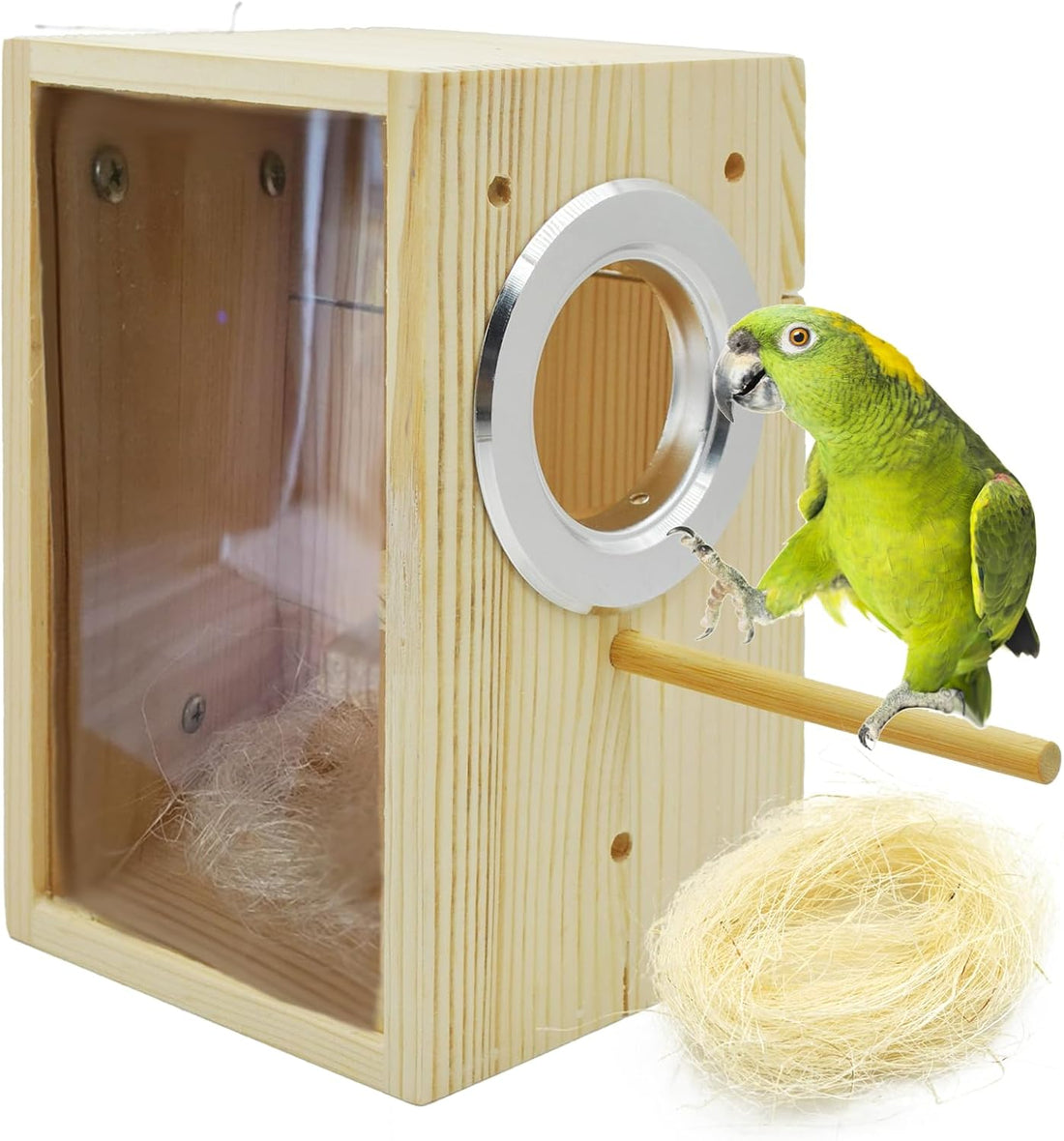 kathson Parakeet Nesting Box Transparent Bird House Bird Nest Box