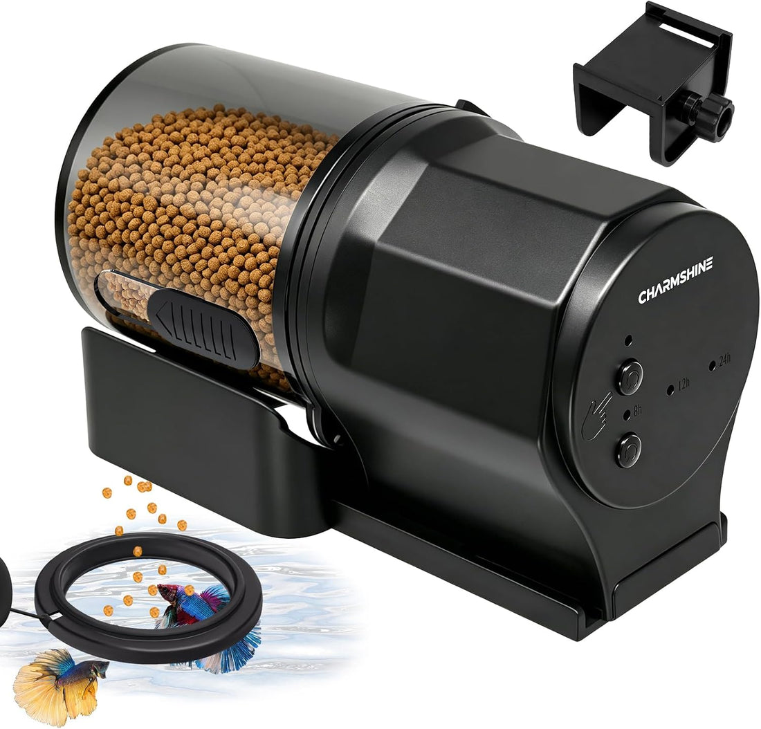 Automatic Fish Feeder for Aquarium One-Touch Easy Setup with 8/12/24