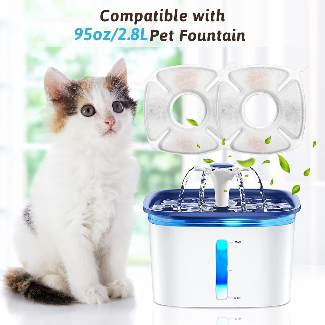 24 Pcs Cat Fountain Replacement Filters 12 Pack Cat Water Fountain