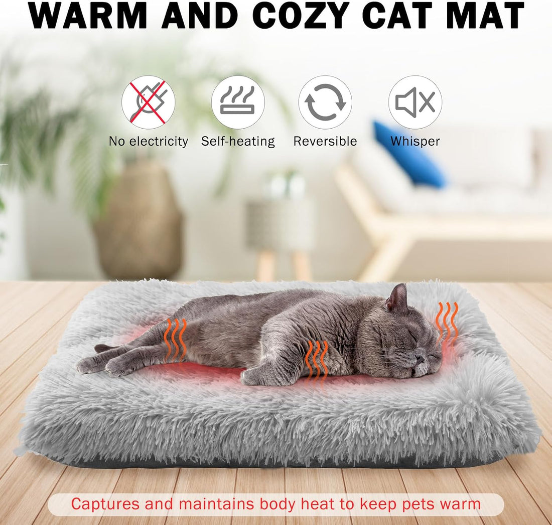 SCENEREAL Self-Warming Cat Bed Mat for Cats Small Dogs