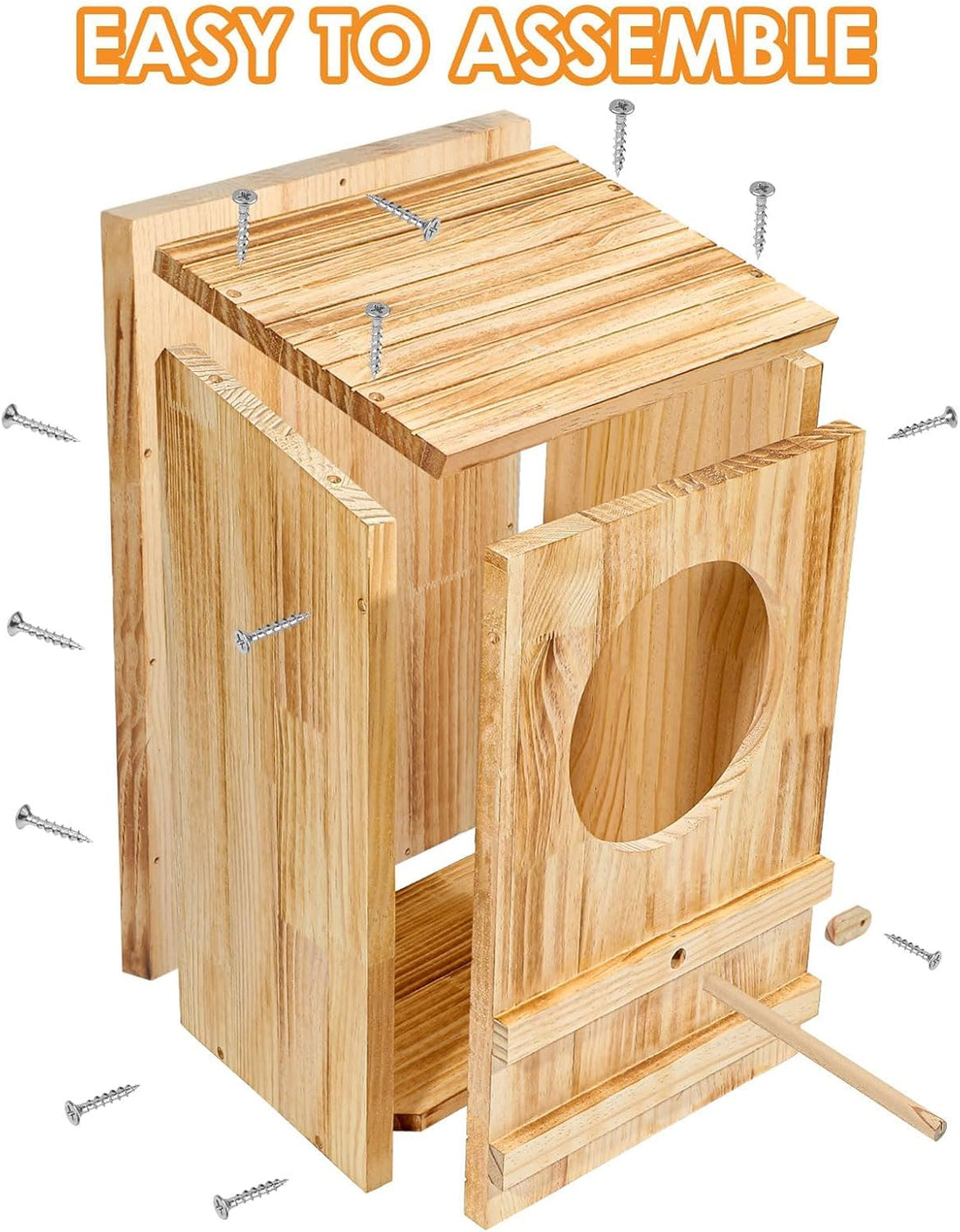 Large Great Horned Owl House,23''x 14''x 10''Barn Owl Box for Outside