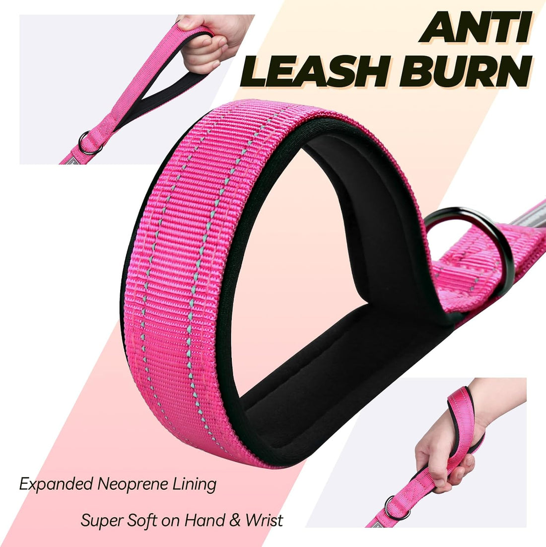 VIVAGLORY Double Handle Dog Leash Twingrip, 6ft x 1in