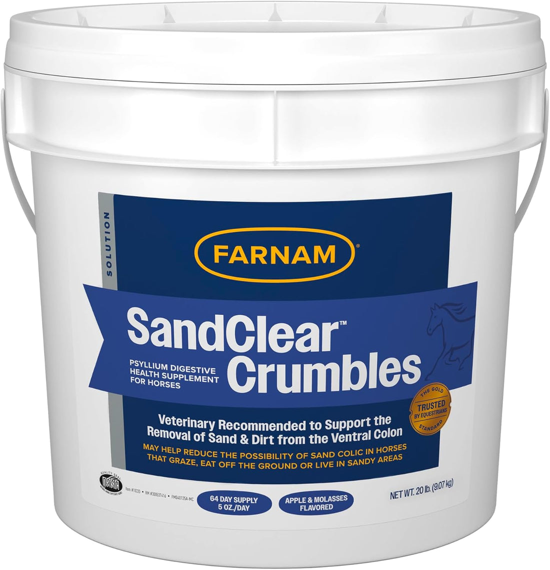 Farnam SandClear Crumbles, Psyllium Digestive Supplement, 9 Day Supply