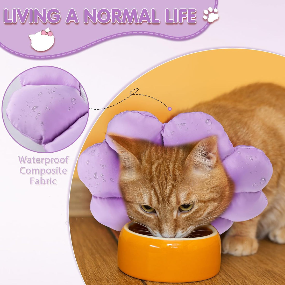 ANWA Cat Cone Collar Soft, Waterproof Cat Recovery Collar