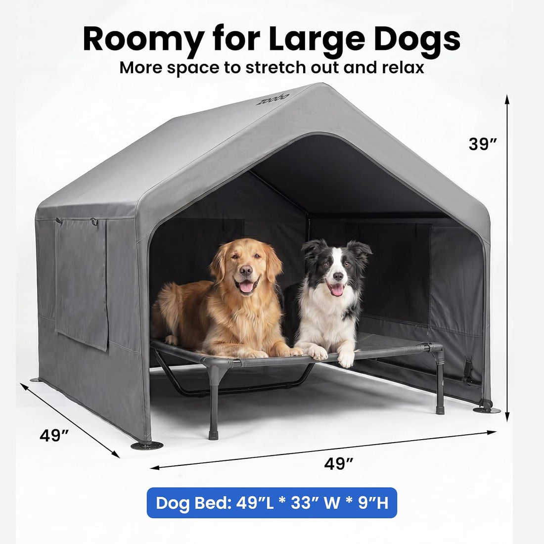 Zooba Extra Large Dog Shade with Elevated Bed