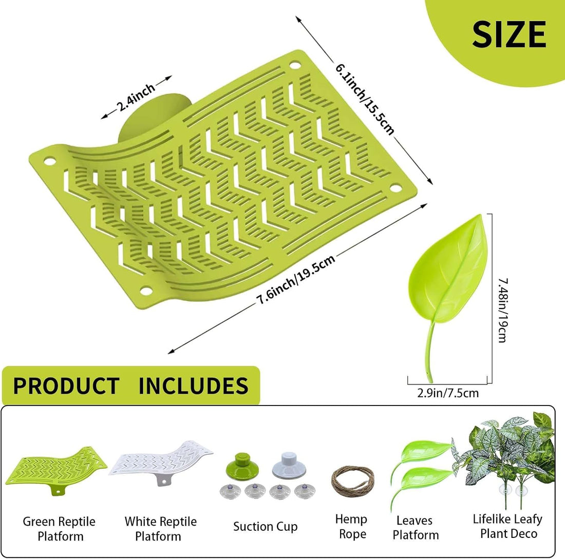 2PCS Reptile Hammock Basking Platform,Turtle Dock with Suction Cups