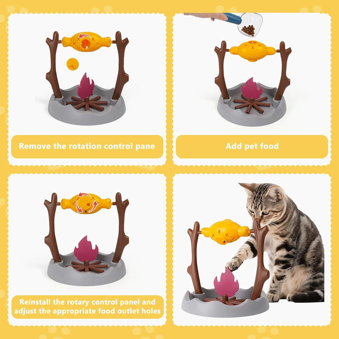 Cat Slow Feeder, Interactive Cat Puzzle Toy Treat Dispenser