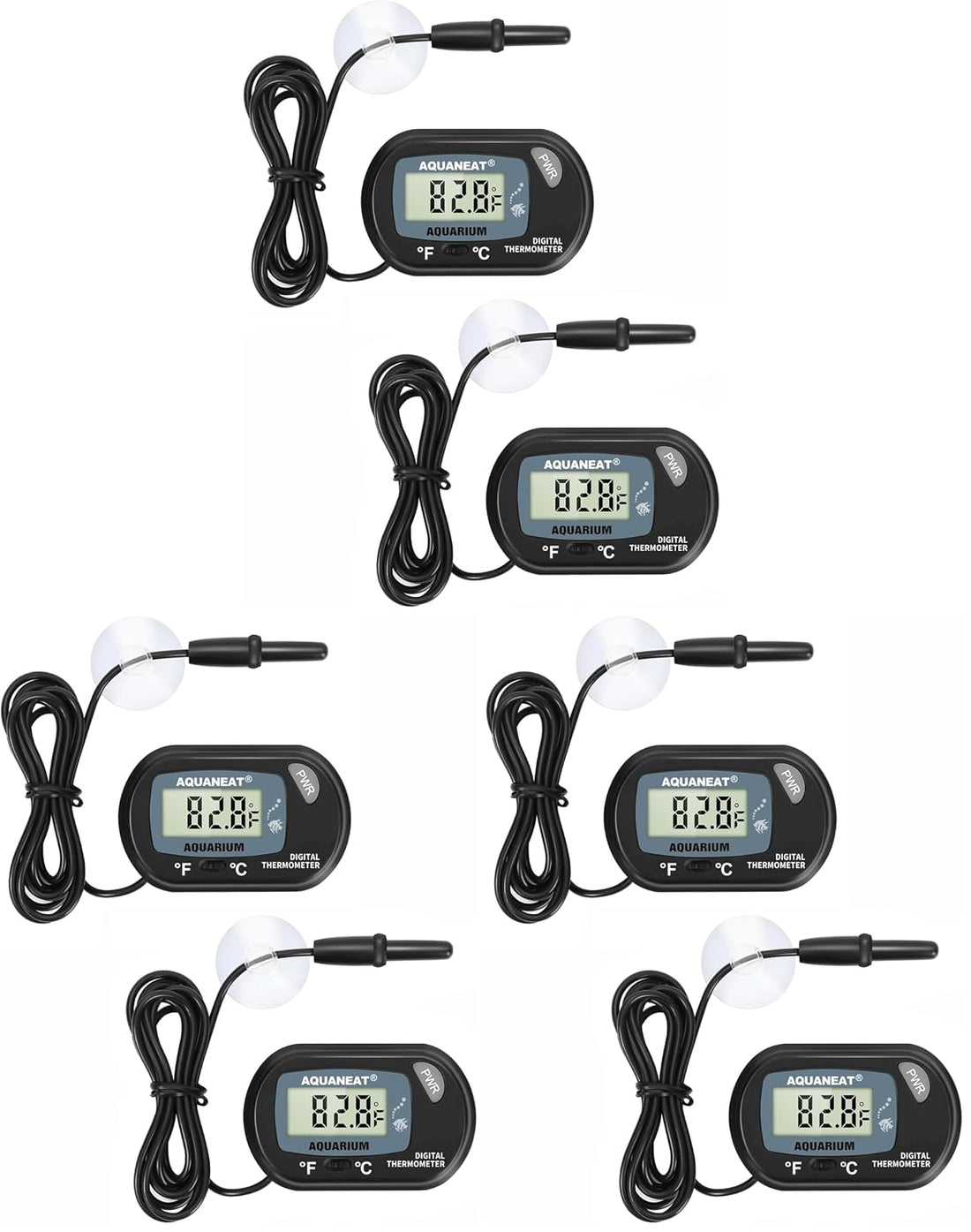 AQUANEAT 2 Pack Aquarium Thermometer, Fish Tank Thermometer