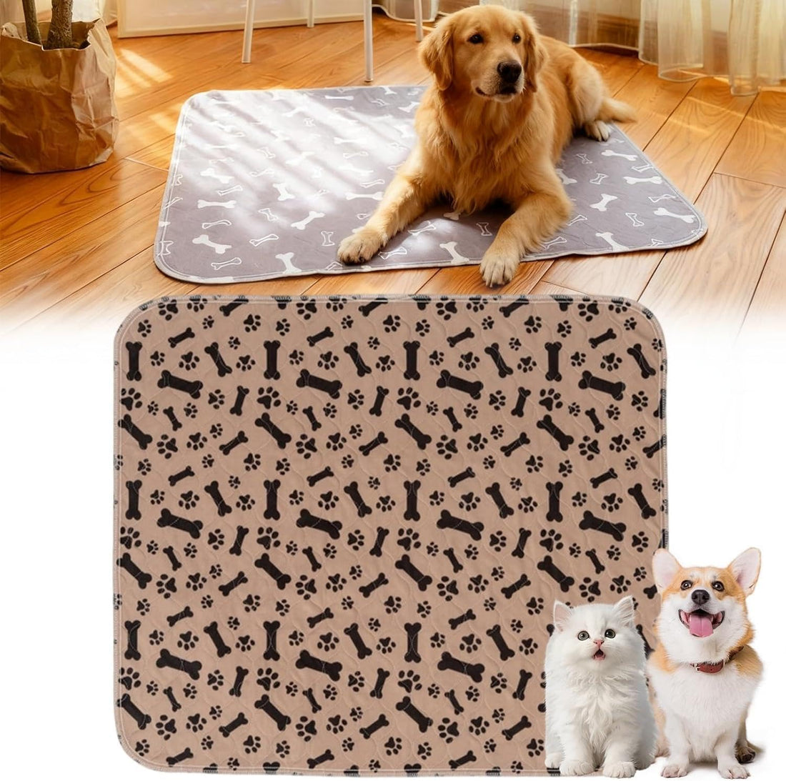 Washable Puppy Pee Pads with Pheromones, Reusable Pee Pads for Dogs