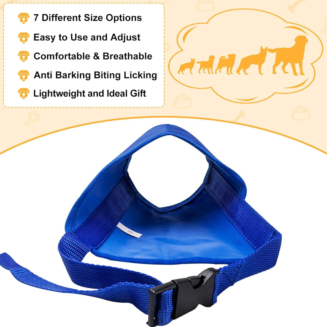 Coppthinktu Dog Muzzle Suit 7PCS Muzzles for Biting Dog Mouth Cover