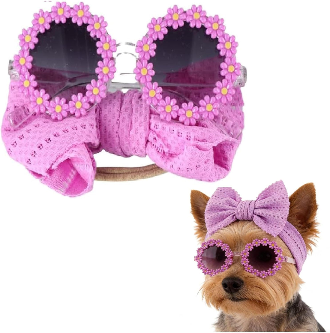 Purple Dog Headband Dog Sunglasses Cute Cat Headband Bow Accessories