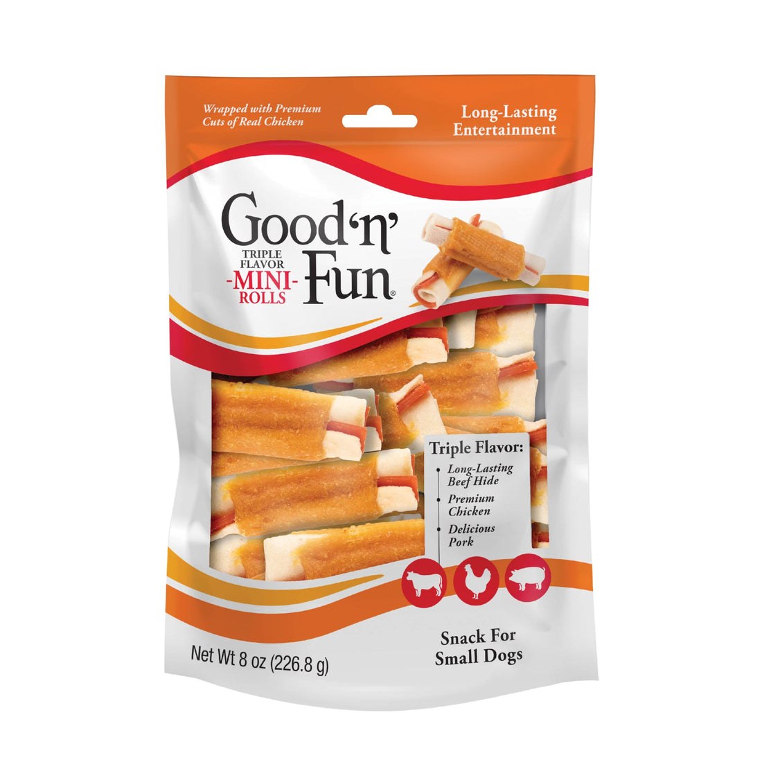 GOOD 'N' FUN Mini Rolls Long-Lasting Treat for Small Dogs