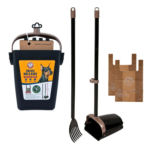 Arm & Hammer Dog Pooper Scooper Swivel Bin & Rake, Poop Scoop for Dogs