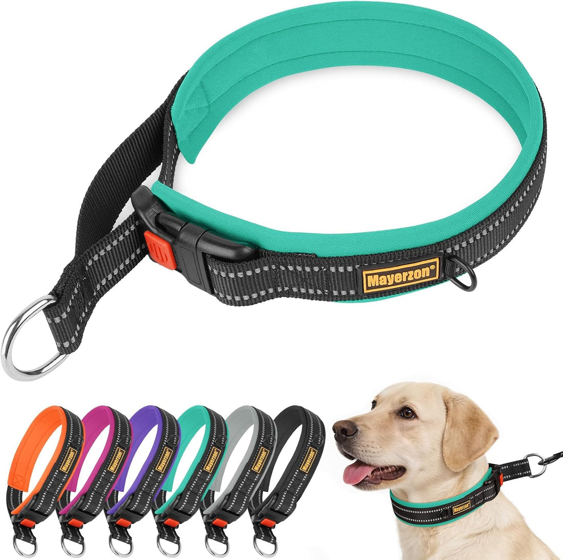 Mayerzon 1.5" Wide Martingale Collar for Small Medium Dogs Precision