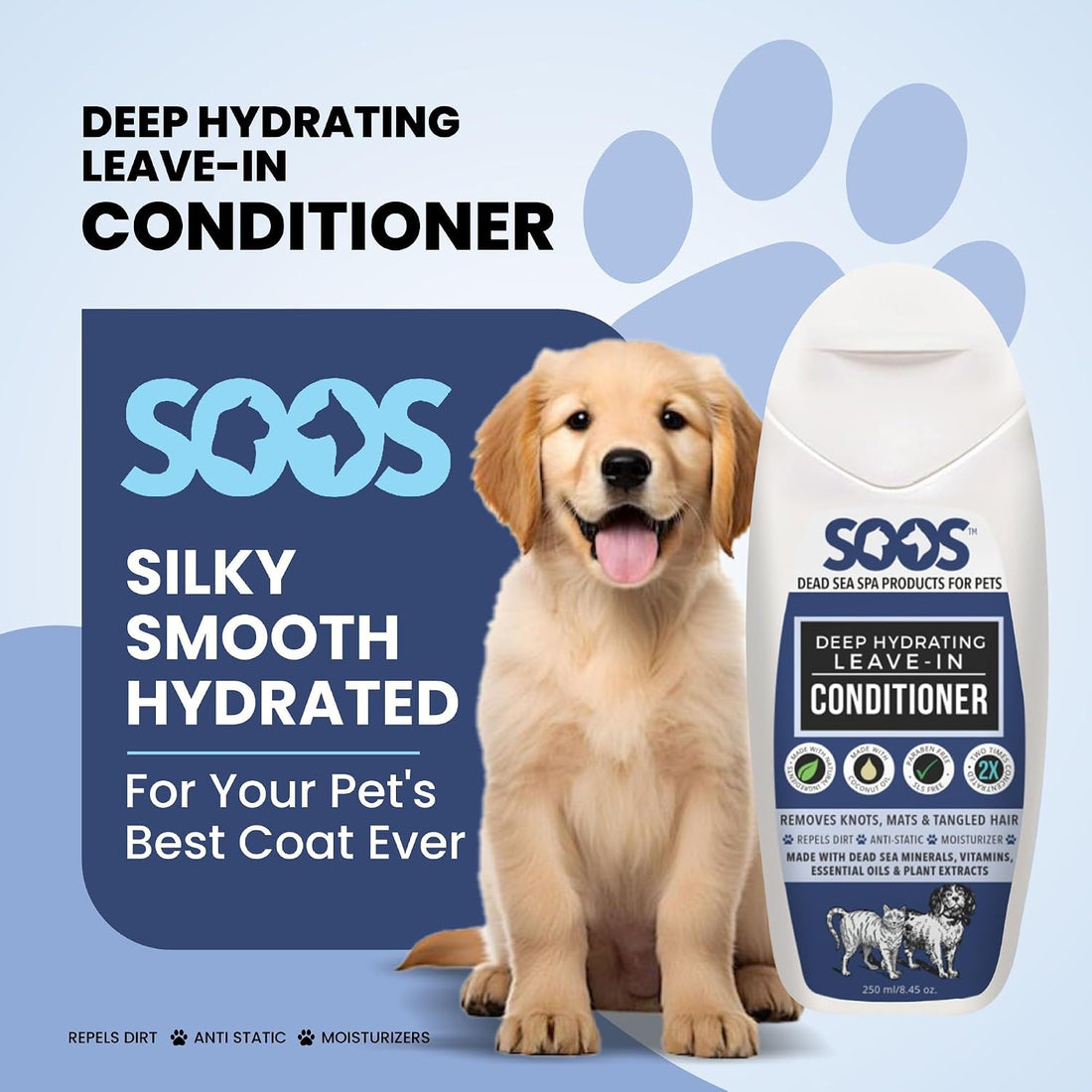 Soos Pets Deep Hydrating Leave-in Conditioner for Dogs and Cats