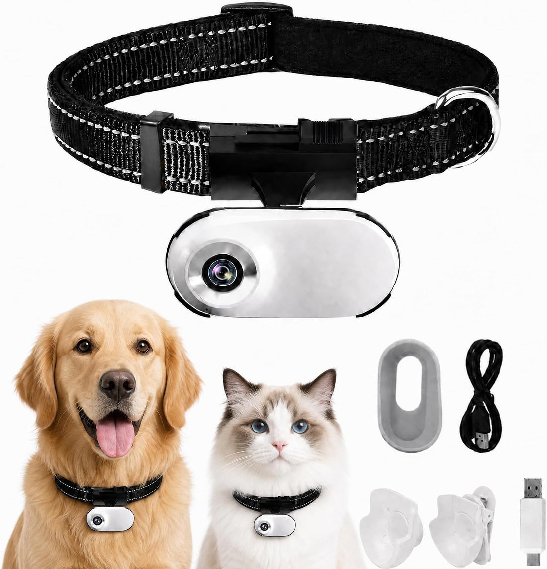 ehomful HD 1080P Cat POV Camera Collar with Video Record