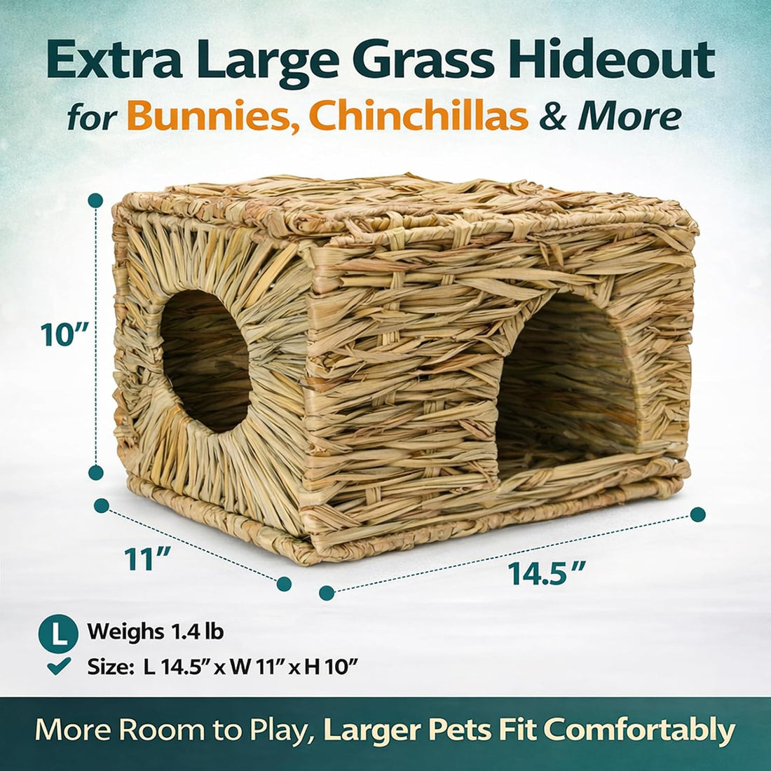 HERCOCCI Extra Large Grass House for Rabbit