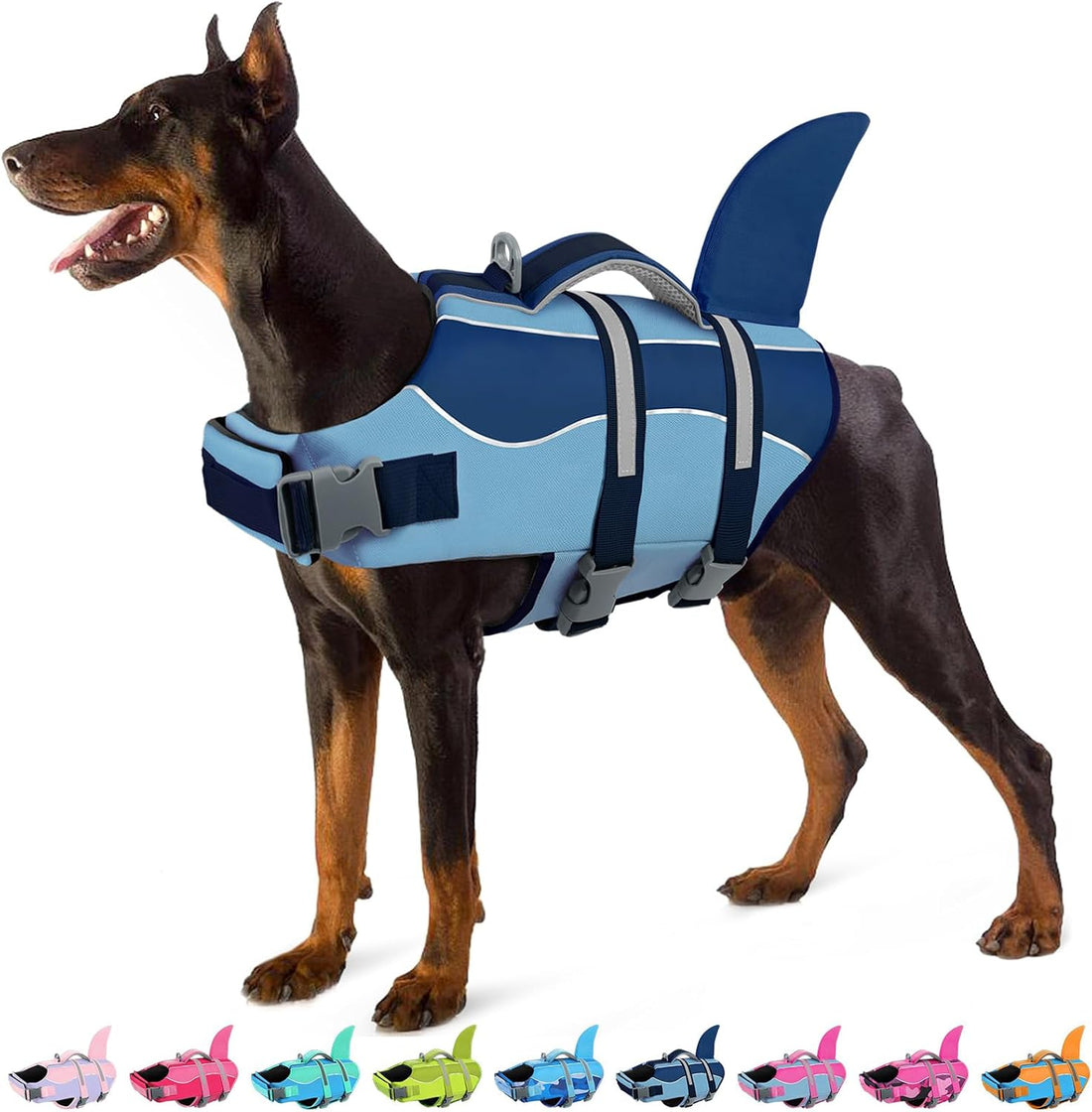 Dog Life Jacket - Shark Dog Life Vest for Swimming Boating