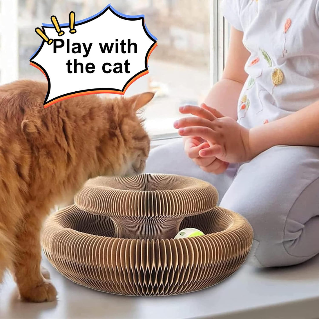 Kitty Curls Cat Toy,Cat Scratcher for Grinding Claw Cardboard Cat Toy