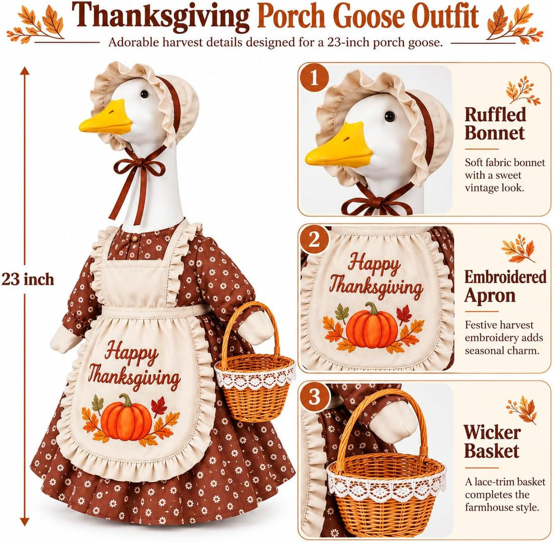 Halloween Porch Goose Outfit Bloody Ghost Pumpkin for Outdoor Lawn