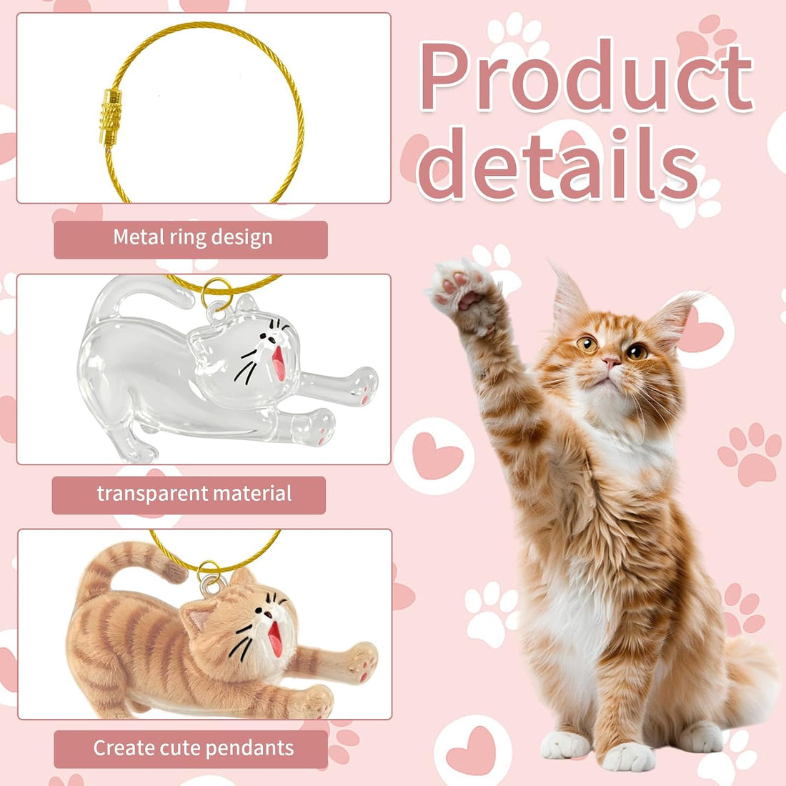 4 Pcs Cat Hair Keepsake Bottles, Pet Hair Memorial Keychain