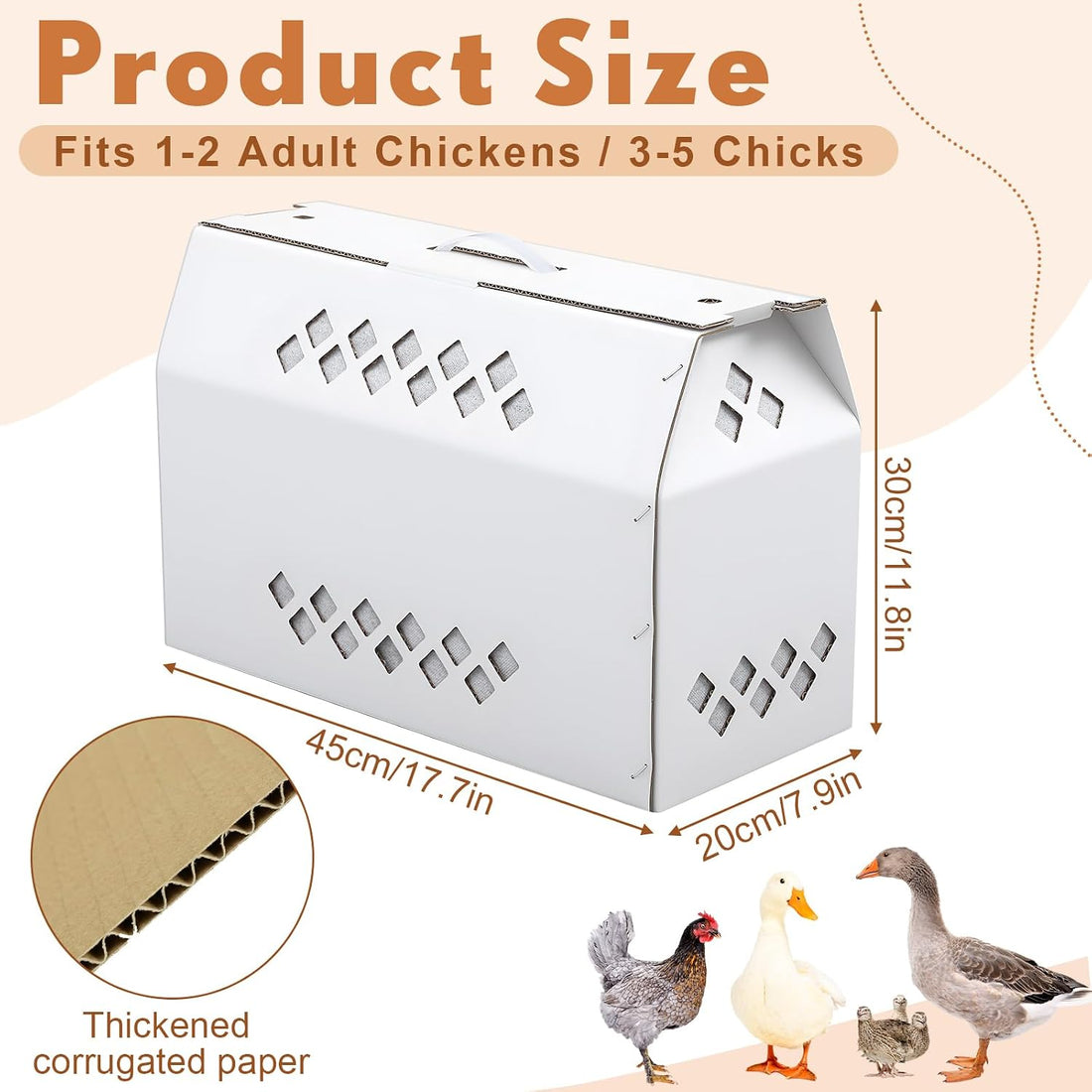 YooNotee 6 Pack Single Live Chicken Shipping Box