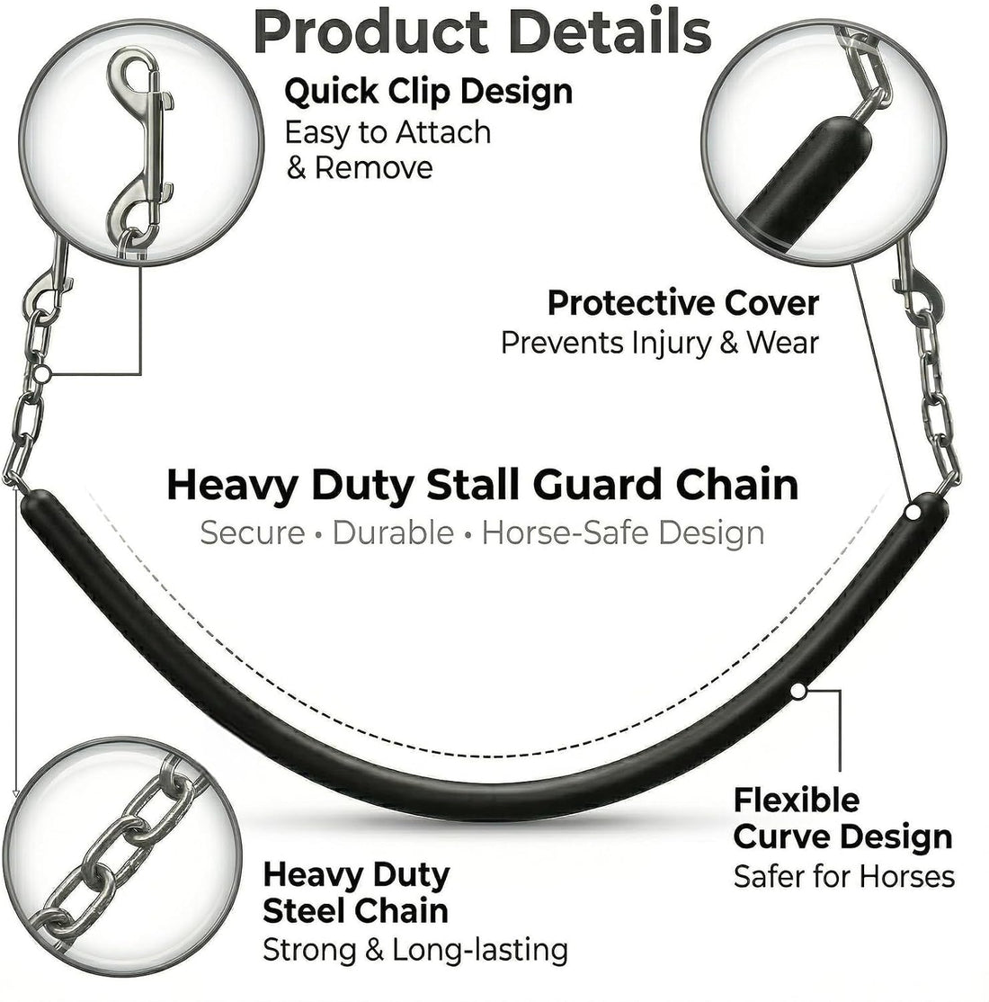Lontcs Rubber Covered Horse Stall Chain