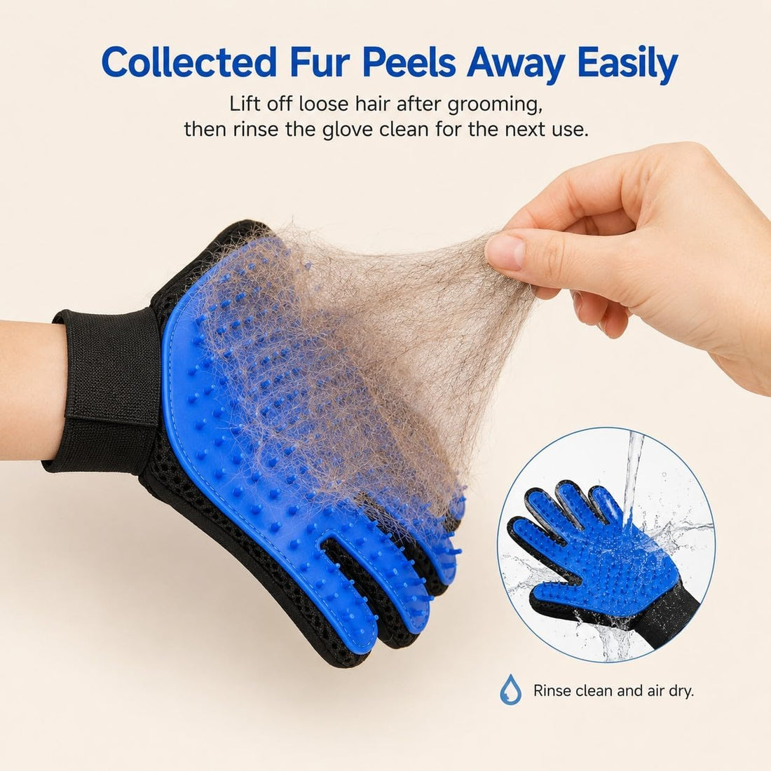 NVNAN Pet Hair Removal Glove for Dogs & Cats, 2-Pack