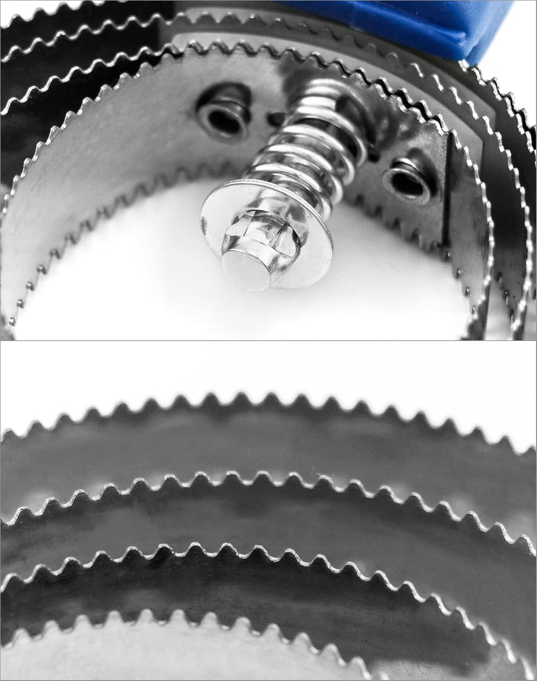 QWORK Reversible Stainless Steel Curry Comb with Soft Touch Grip
