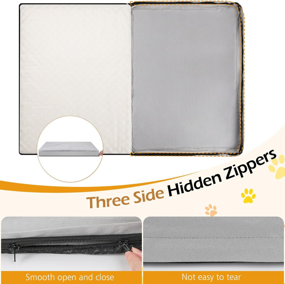 Waterproof Dog Bed Covers Replacement, 36x27x3in, Cover Only