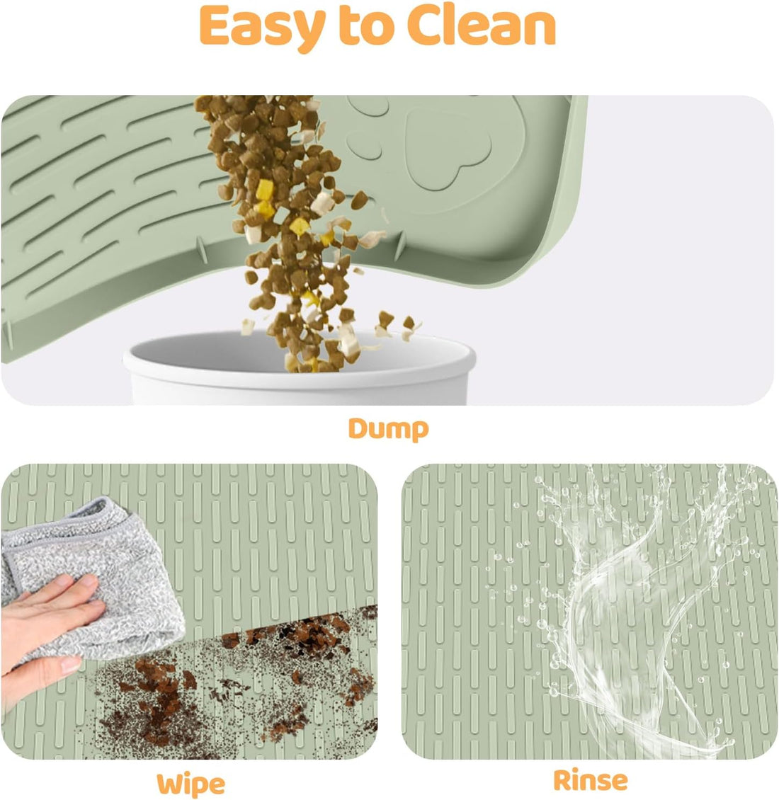 Cat Food Mat Extra Large Silicone Pet Bowl Mat 40''x28''