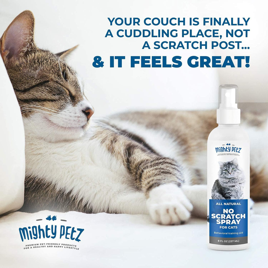 Mighty Petz Cat Deterrent Spray - Cat Indoor Repellent for Furniture