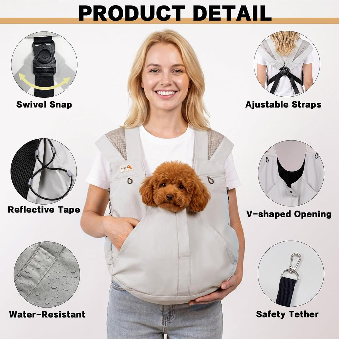 Dog Carrier Backpack, Front Dog Sling Carriers for Small Dogs