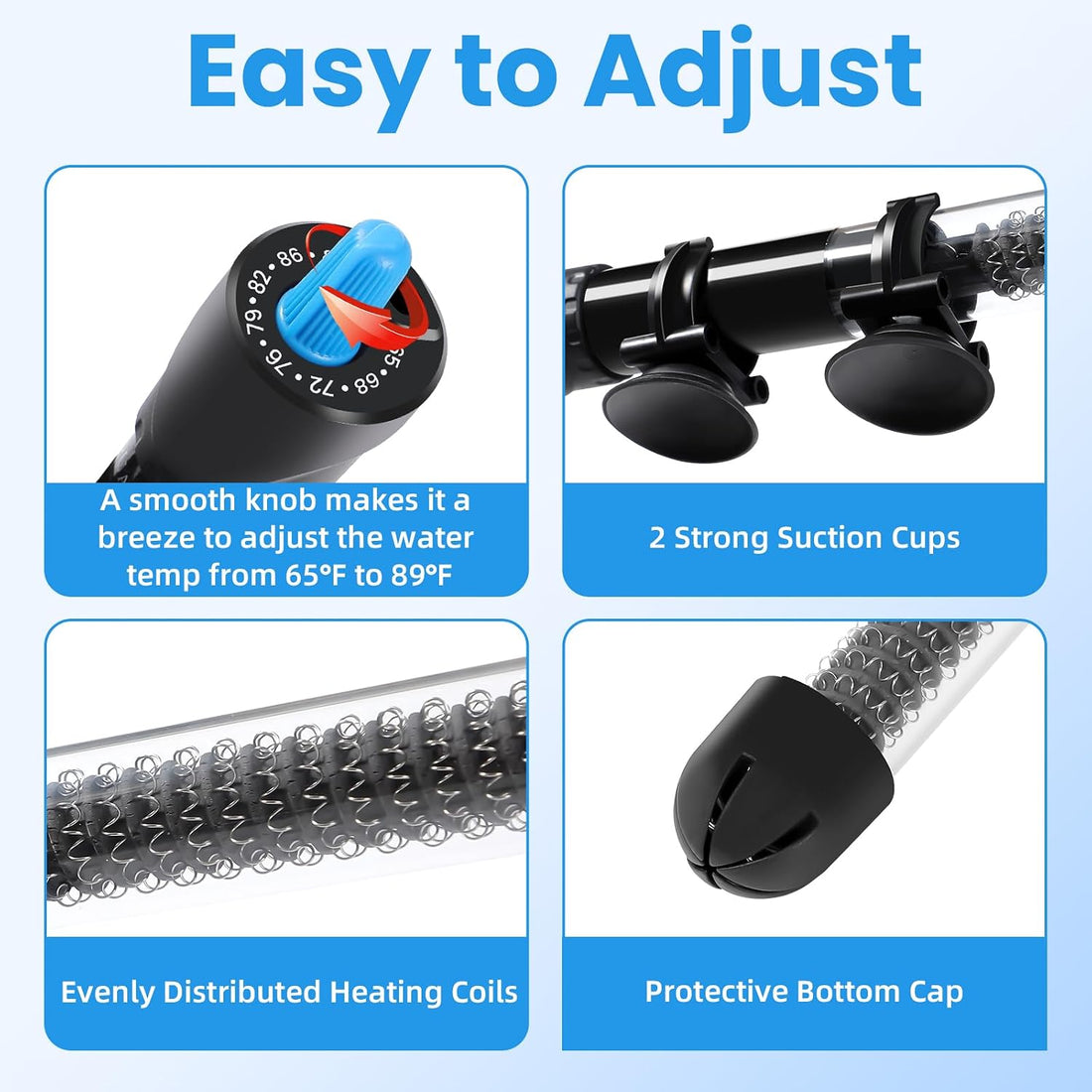 AQUANEAT Aquarium Heater, 50W Fish Tank Heater
