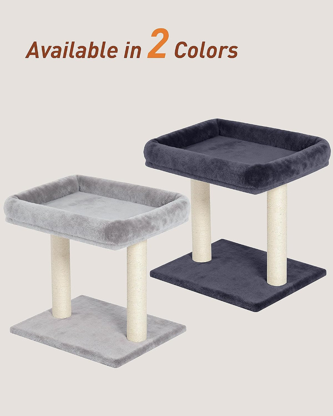 19" Small Cat Tree with Scratching Post for Indoor Cats with Perch