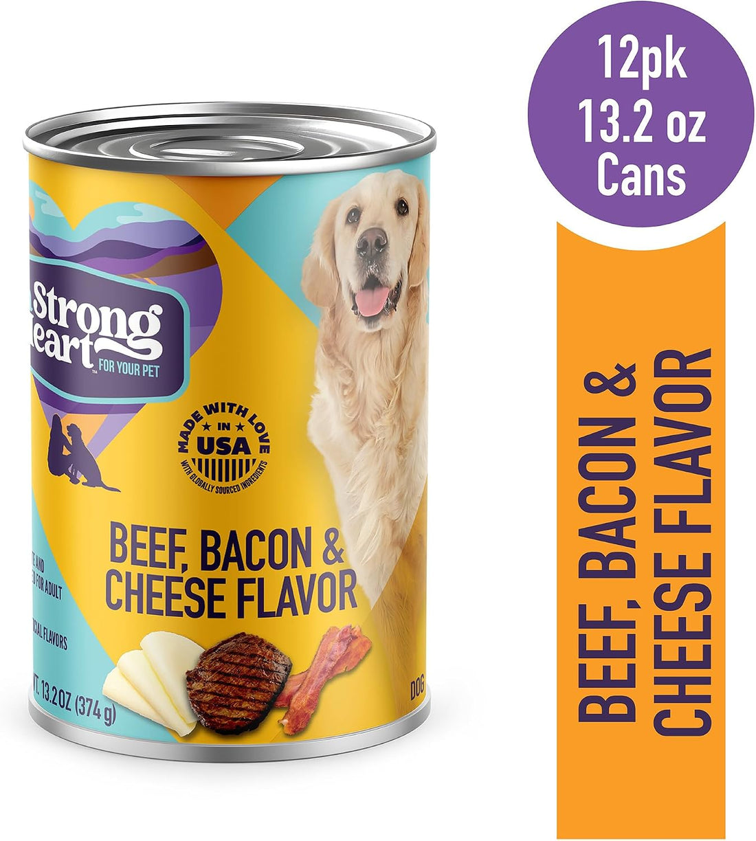 A Strong Heart Wet Dog Food, Beef, Bacon & Cheese Flavor