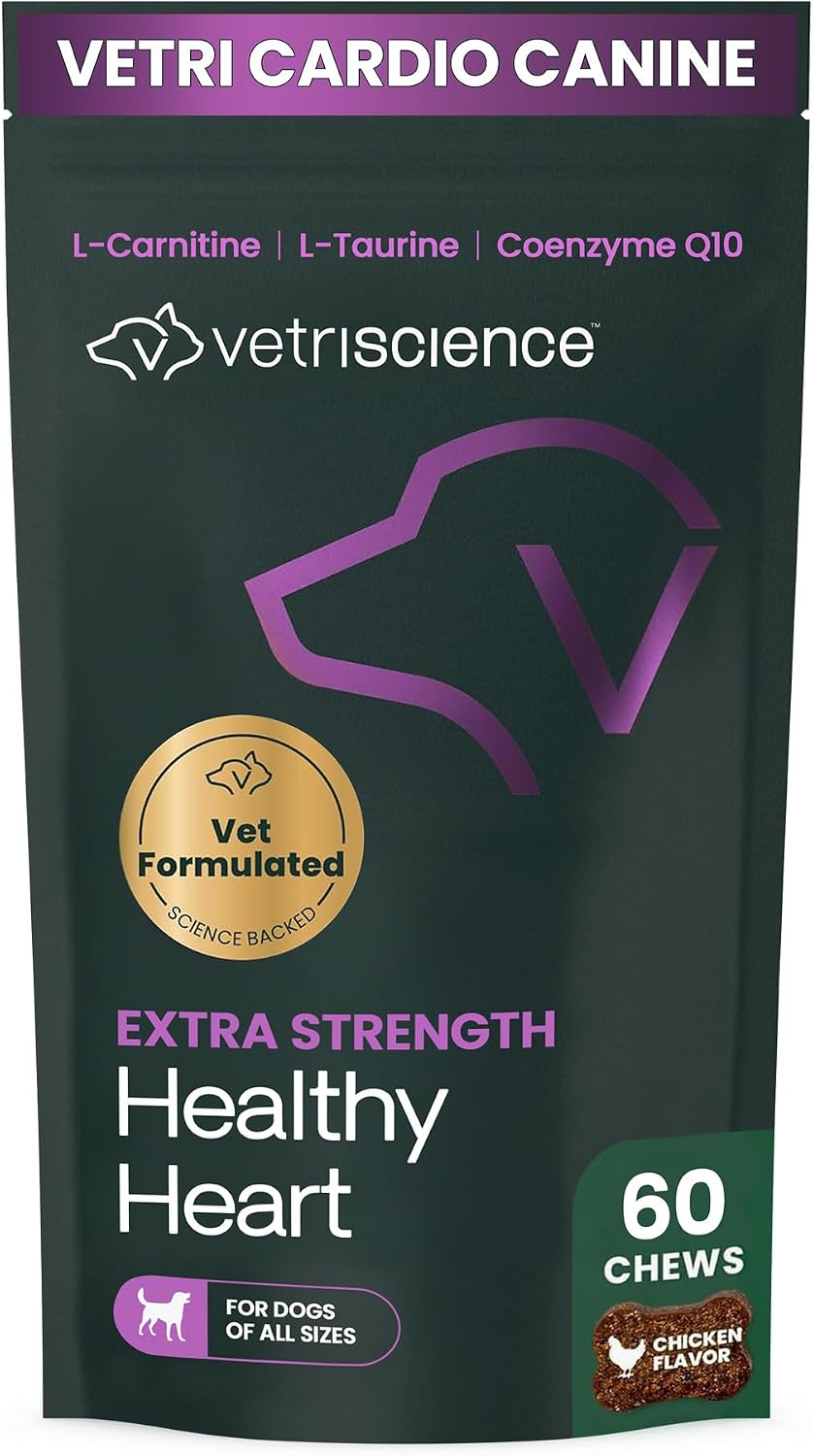 VetriScience Extra Strength Healthy Heart Chews for Dogs, Chicken
