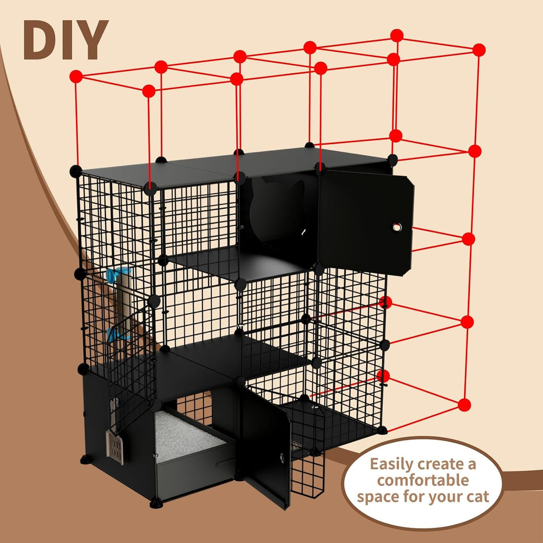 STILLCOVE 3-Tier Cat Cage Indoor