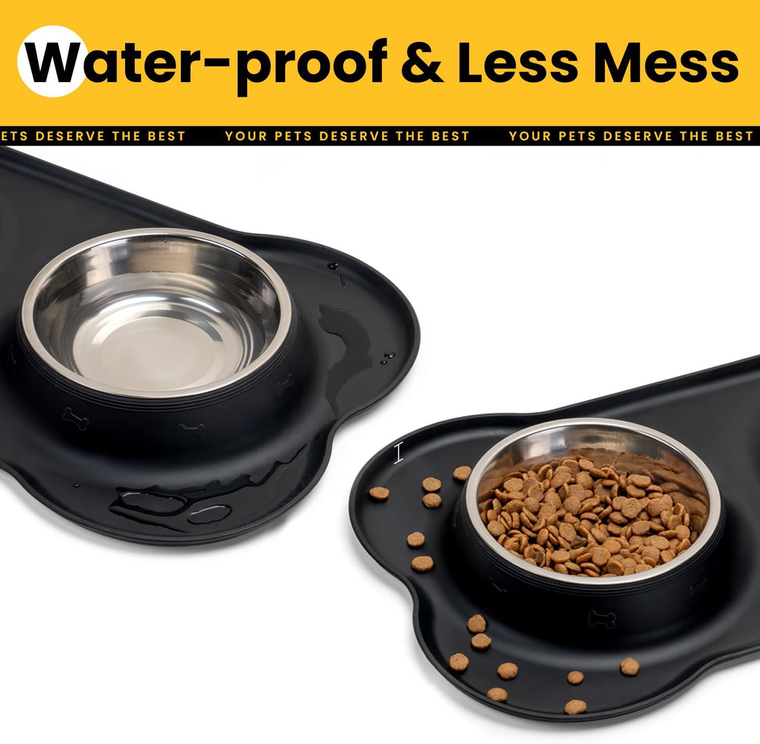 Conlun Dog Bowls with Silicone Feeding Mat