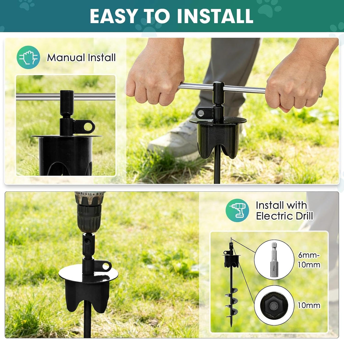 Dog Tie Out Stake for Outside, 20FT Dog Leashes for Large Dogs