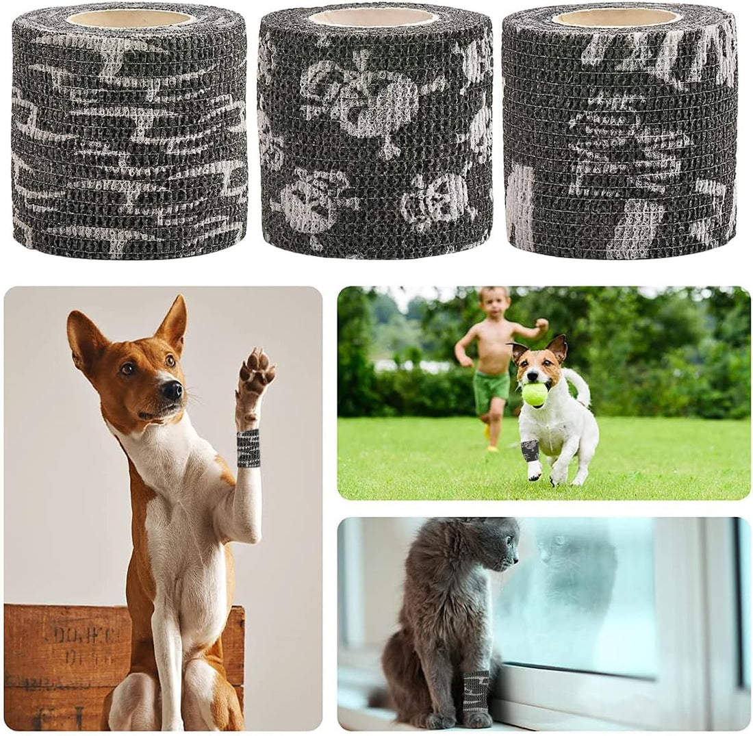 6 Rolls Self-Adhesive Bandage Wrap Grip Tape Wrap Cover Tattoo