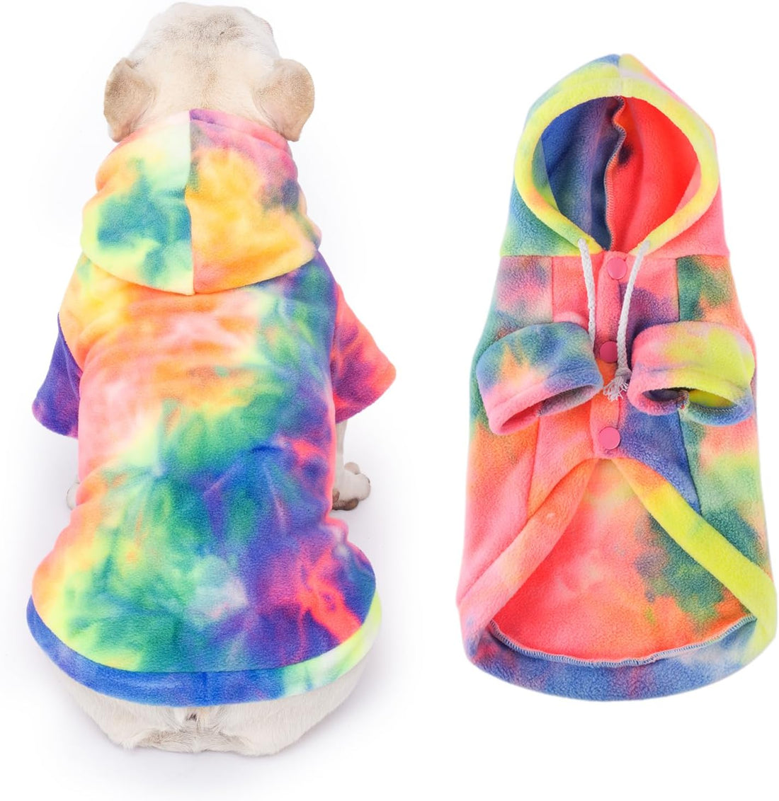 Dog Hoodie Tie Dye Dog Sweatshirt Chic Winter Clothes Ultra-Soft Warm