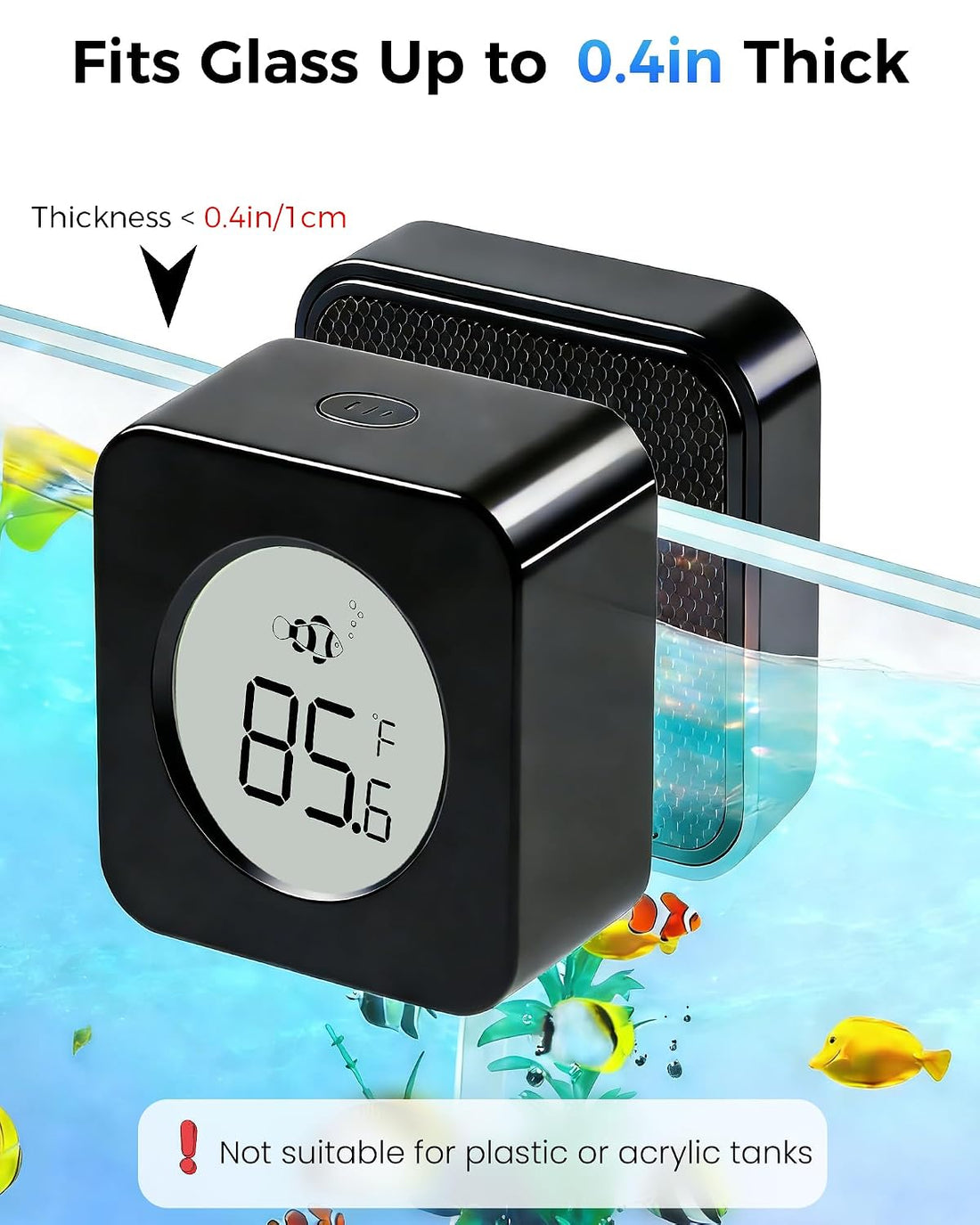 Aquarium Magnetic Cleaner with Thermometer 2 in 1 Fish Nano Tank