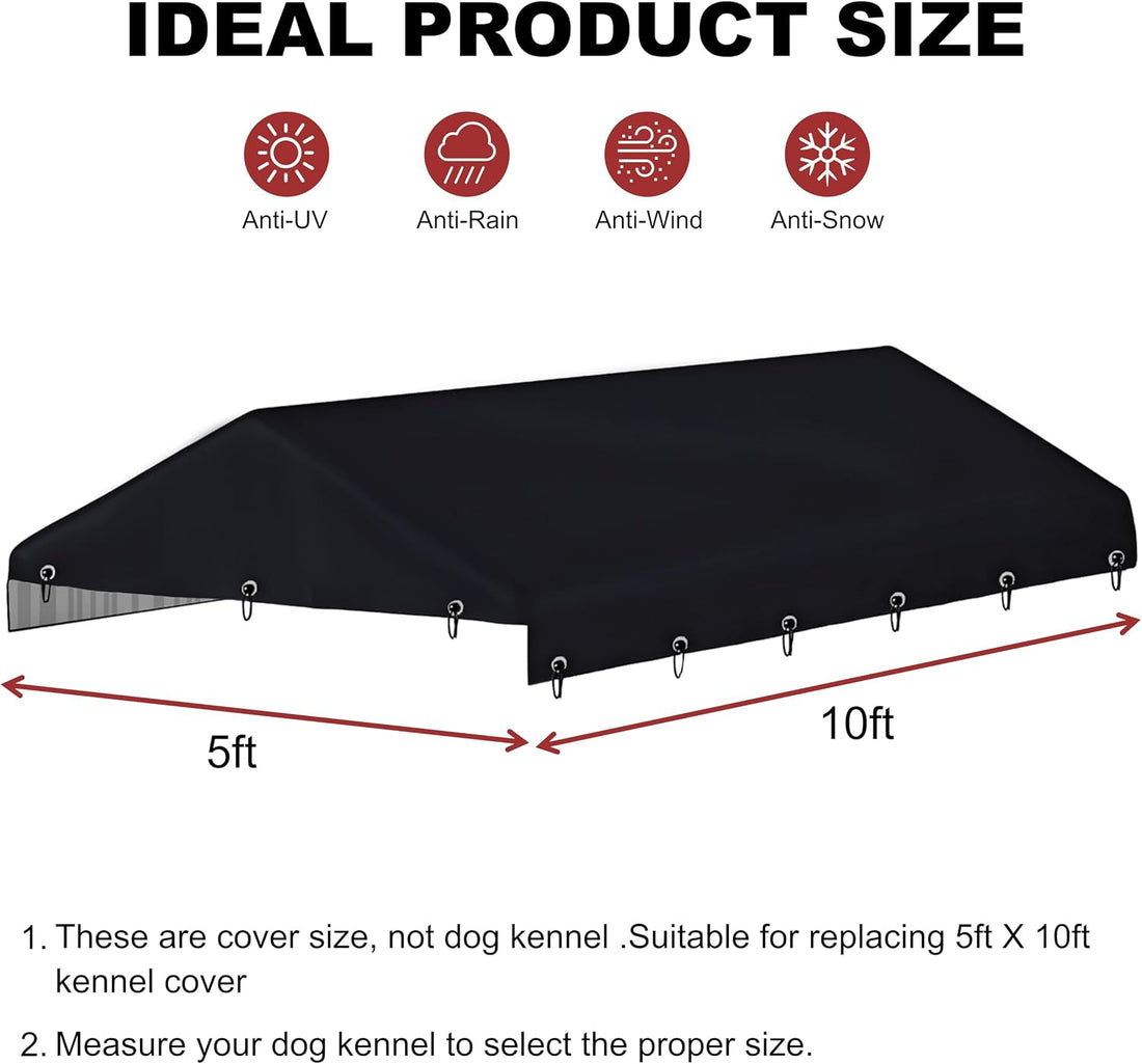 Outdoor Dog Kennel Cover 5'x10'