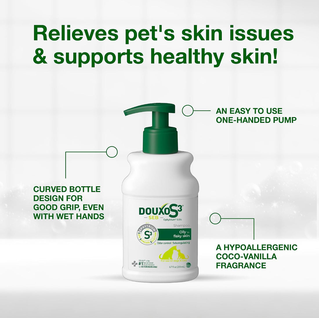 Douxo S3 SEB Shampoo, Contains 0.5% Ophytrium